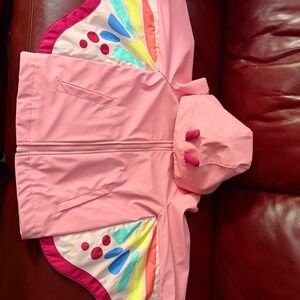 Cat & Jack Pink Butterfly Raincoat with Winged Sleeves and Antennae Hood